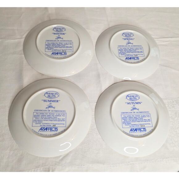 Vintage American Blues Plate Collection by Perillo Winter, Spring Summer Autumn - Picture 4 of 8